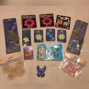 Colorful Embroidered Iron-On Patches Set